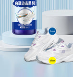 White shoe edges turned black? Shima 30ml stain remover fits your pocket—wipes clean like new, easy for commute!